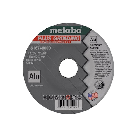 Metabo Grinding Wheel 6" x 1/4" x 7/8" - A36M Plus Grind ALU US616754000
